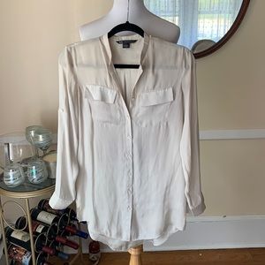 Armani Exchange Blouse Pale TN Size XS Poly In EUC
